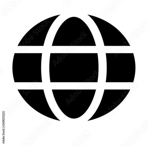Globe icon on white background. Vector illustration.