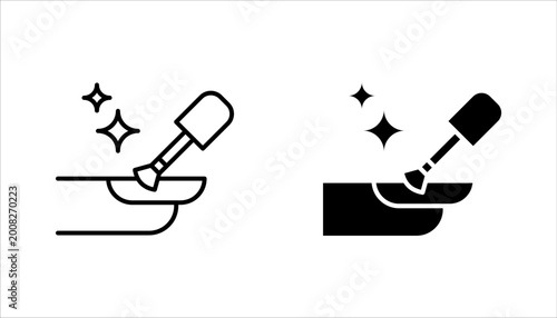 Obraz na płótnie nail care icon set, polish or gel for nails, manicure salon, vector illustration