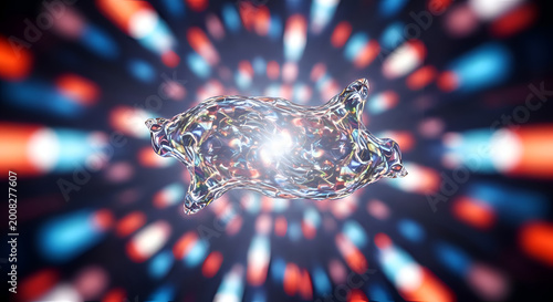 Sparkling Diamond Ring on Blurred Background.