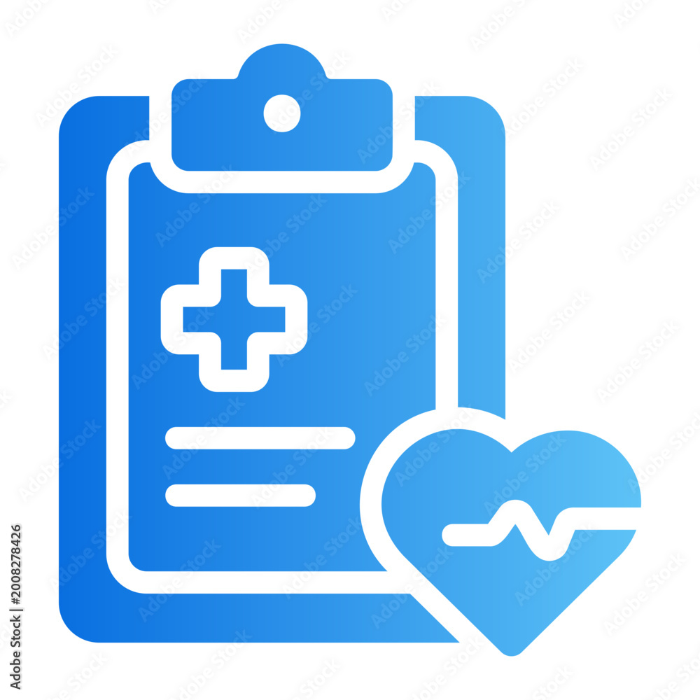 Fototapeta premium Medical clipboard Line Gradient Icon