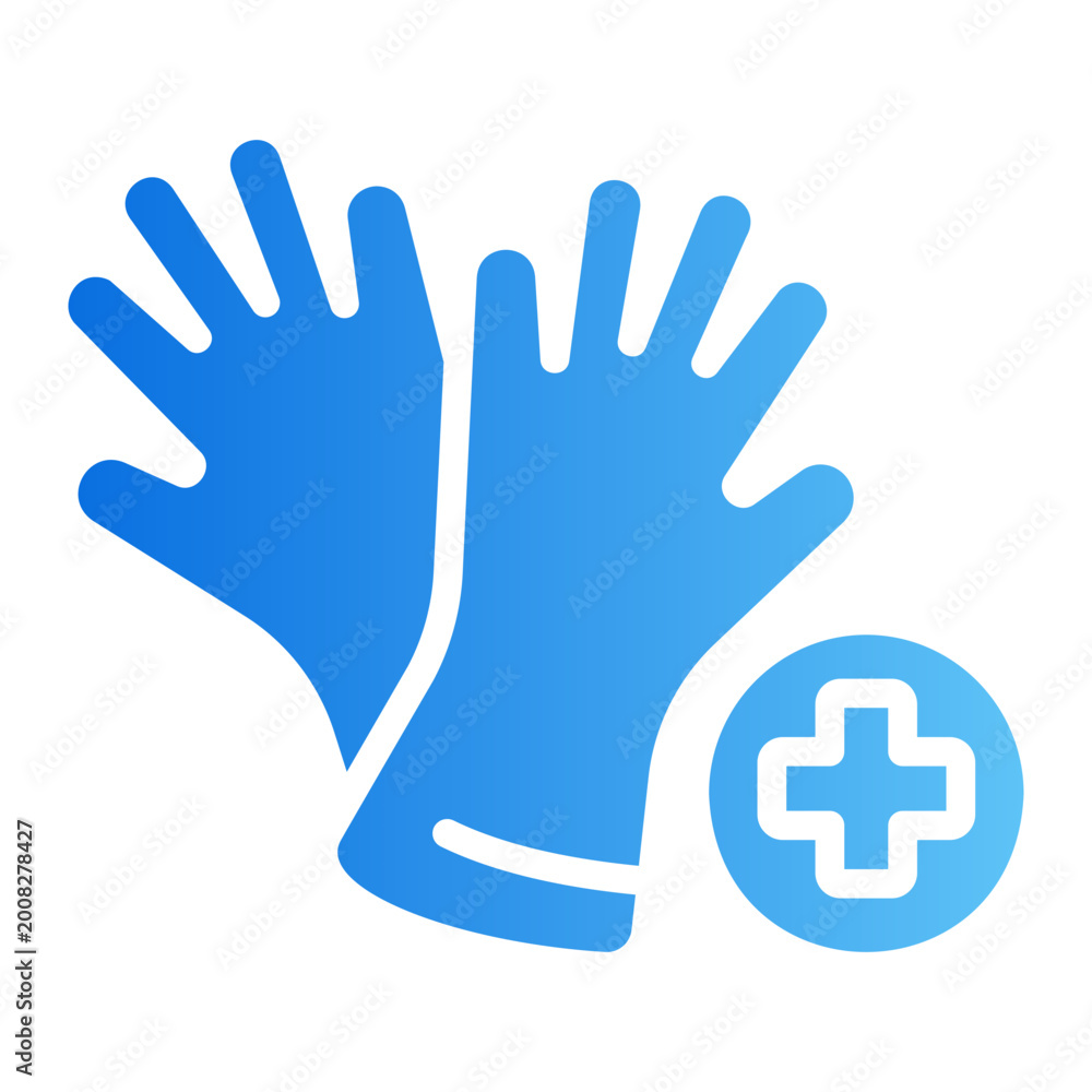Fototapeta premium Medical gloves Line Gradient Icon