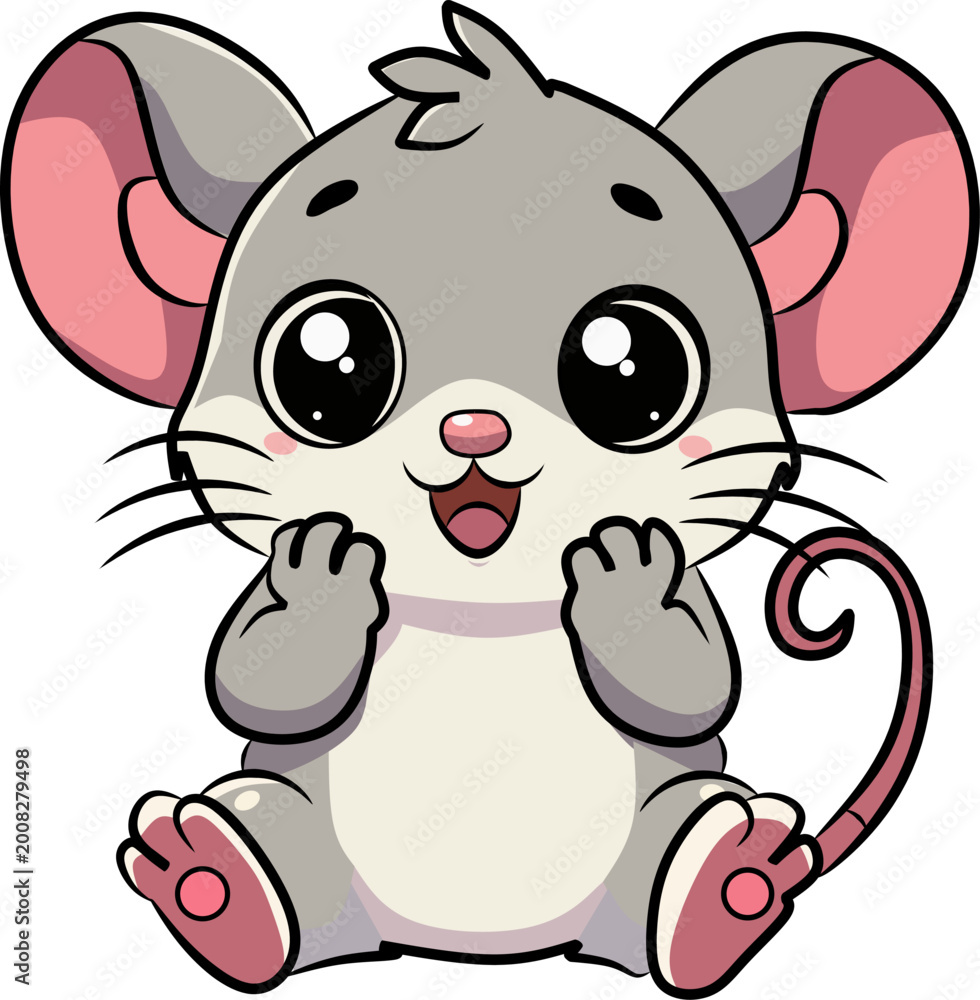 Obraz premium Cute Baby Mouse Cartoon