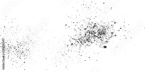 Cuadro en lienzo Black grunge texture with scattered particles on white background vector graphic