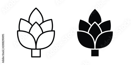 Foto Artichoke icon Illustration vector set, glyph and line icons
