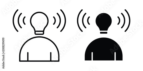 Cuadro en lienzo Brand awareness icon Illustration vector set, glyph and line icons