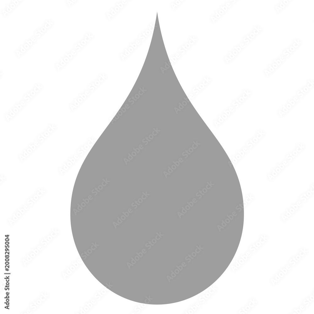 Fototapeta premium Minimalist Gray water Drop Icon – Simple Fluid Symbol