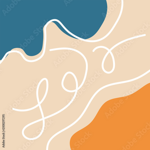 Minimal Abstract Line Art Background Vector