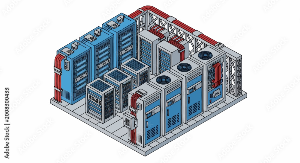Obraz premium Server Rack Room Data Center Technology.