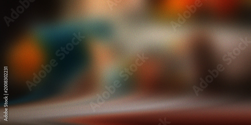 Fotografía Soft dark artistic background with grainy texture and warm glowing light spots blurred in mysterious depth and dimension