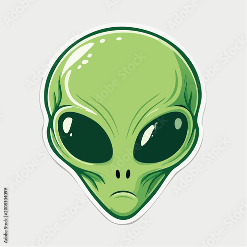 Green Alien Head Illustration