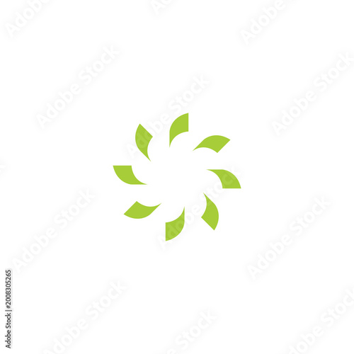 Circle Leaf Logo Vector. Leaves Round Icon. organic symbol