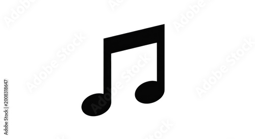 Black music notes vector icon set isolated on transparent background