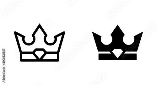 Billede på lærred king's insignia minimalist black and white outline design element