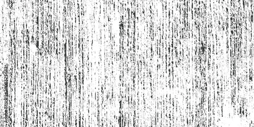 Cuadro en lienzo Vertical grunge texture, white background with black streaks and drip lines, scratches, worn surface, distressed abstract overlay, high-contrast dirty texture style vector illustration