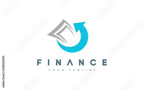 Modern finance logo design with clean lines. Blue and gray colors convey trust and growth. Circular arrow implies continuous progress and renewal. Ideal for business, investment, or banking sectors Free Download Modern finance logo design with clean lines. Blue and gray colors convey trust and growth. Circular arrow implies continuous progress and renewal. Ideal for business, investment, or banking sectors - GFXLoad