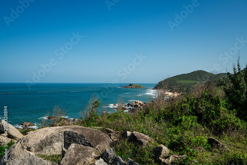Bild auf Leinwand Coastal landscape near lighthouse Phu My Gia Lai province Vietnam