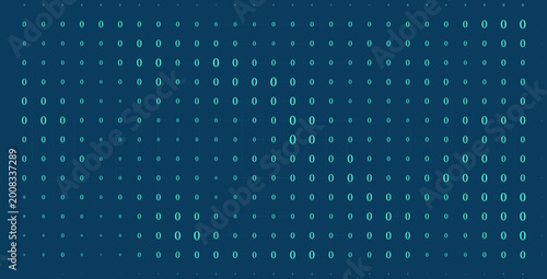 Quadro su tela Abstract digital matrix background with number zero pattern