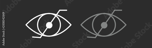 line art eyes, black background