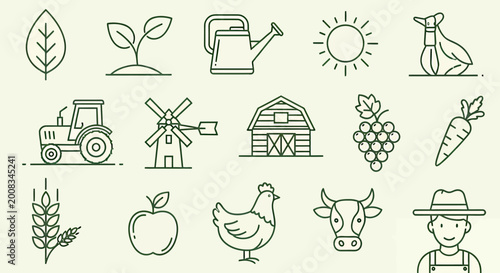 Farm Icons and Symbols.