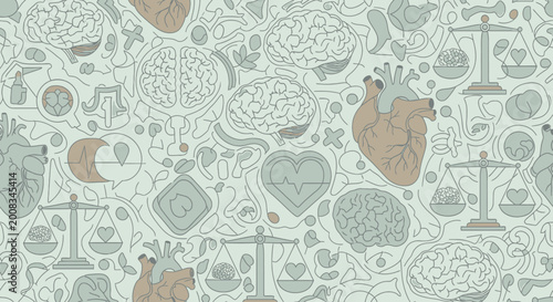 Canvastavla Religious Symbols Pattern Background.