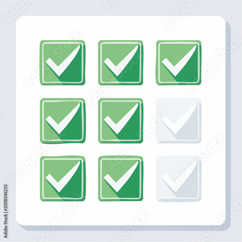 Checklist with green checkmarks and empty boxes Free Download Checklist with green checkmarks and empty boxes - GFXLoad