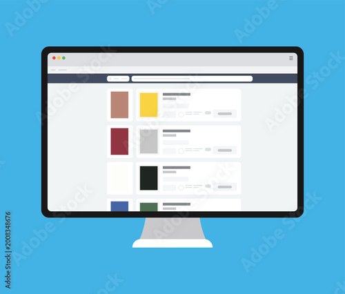 Ecommerce Website Product Listing Interface, Online Store Catalog and Shopping UI Vector Illustration