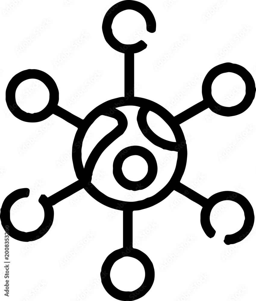 Fototapeta premium Central network connection icon vector illustration