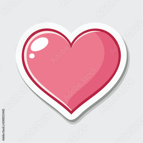 Free Download Pink Heart Sticker - GFXLoad