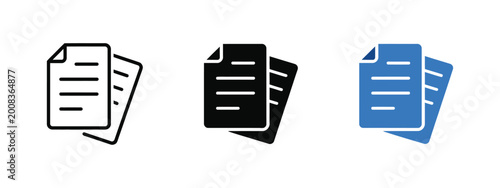 Foto Document files icon, stacked documents papers symbol, information and data manag