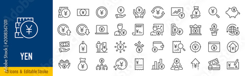 Foto Yen JPY web icon set