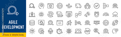 Foto Agile Development web icons in line style