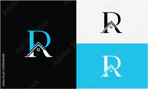 A stylized letter R logo with a house incorporated into its design
