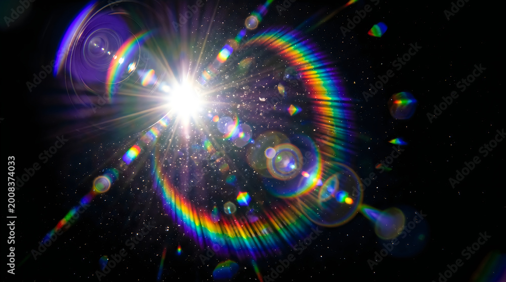 Obraz premium lens flare, rainbow light, bright star
