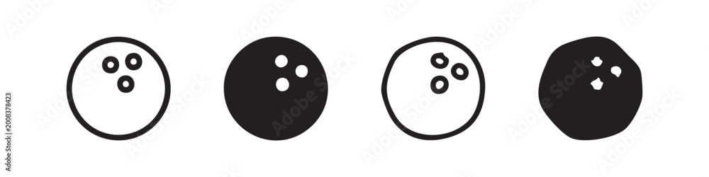 Obraz premium Bowling Ball Sports and Hobby Icon Set