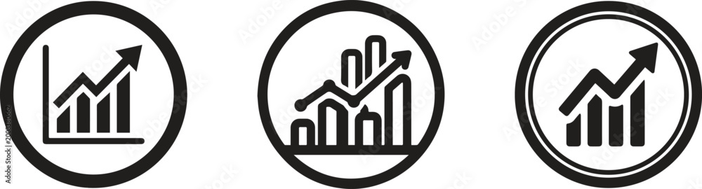 Fototapeta premium Business Analytics Dashboard and Growth Performance Icons