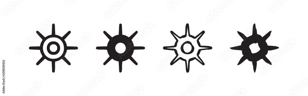 Obraz premium Virus Bacteria and Microorganism Science Icons Set