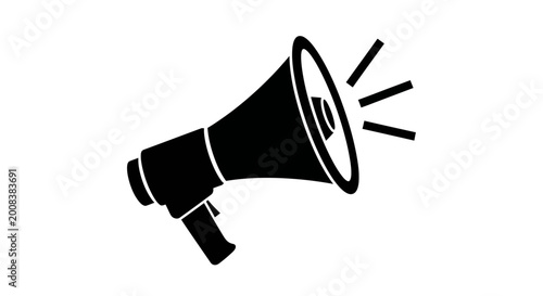Tableau sur toile A megaphone loudly announces an event with sound waves emanating from it