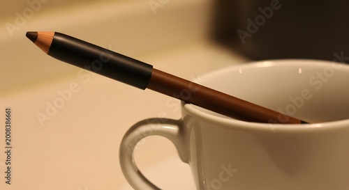 Coffee and Pen Writing Concept Still Life Background