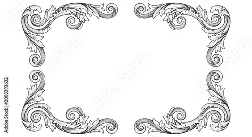 Bild auf Leinwand Ornate floral border design element.