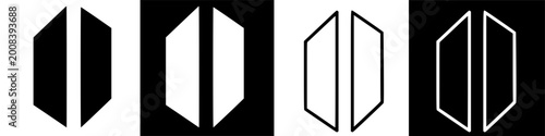 Minimalist BTS and ARMY Logo Symbol on Black Background, K-pop Fan Art