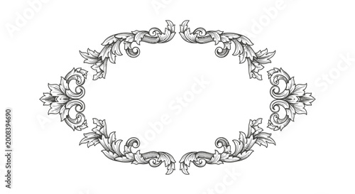 Fotografi Floral Wreath Decoration Design Element.