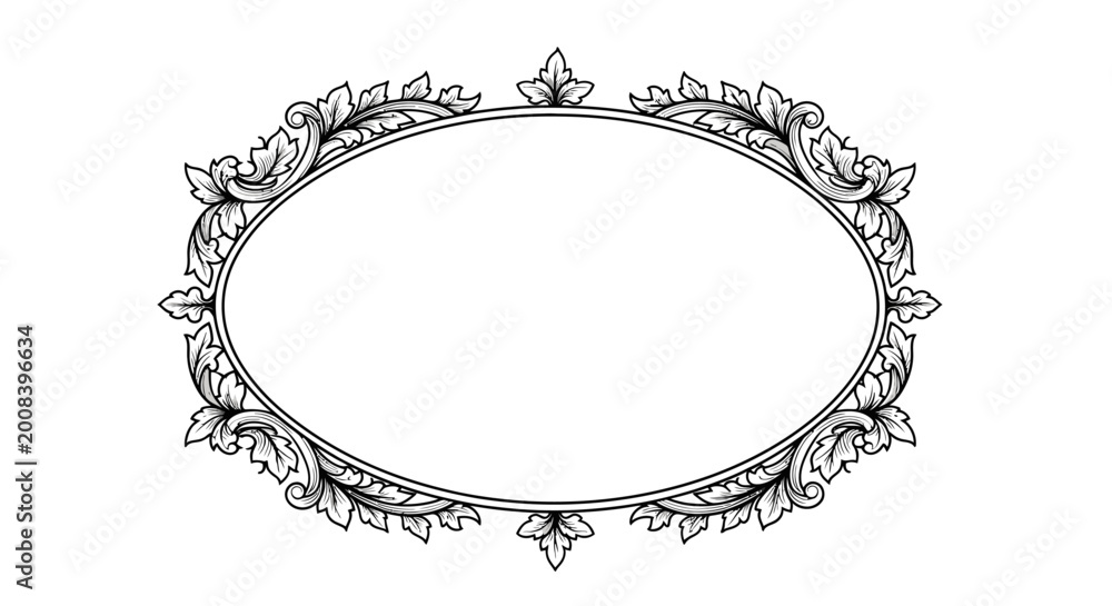 Obraz premium Ornate Oval Frame Border Design.