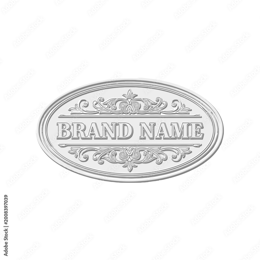 Obraz premium Oval Shaped Metal Brand Stamp.
