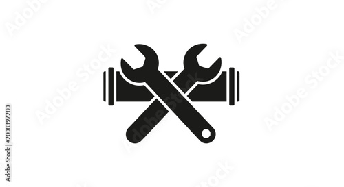 Принти на полотні Wrench and spanner tools icon.