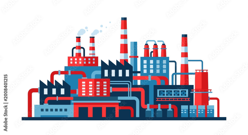 Obraz premium Industrial Complex Vector Illustration