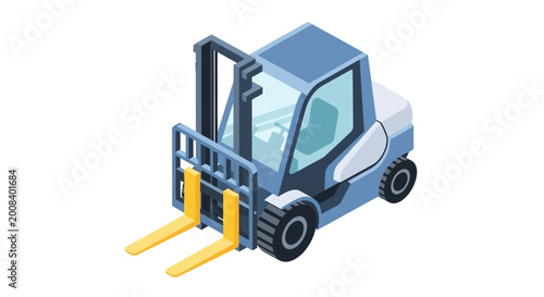 Foto isometric blue forklift vector illustration