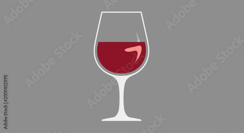 Canvas Print minimalist wine glass vector illustration