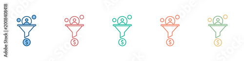 Sales Funnel Icon Set Multiple Style Collection