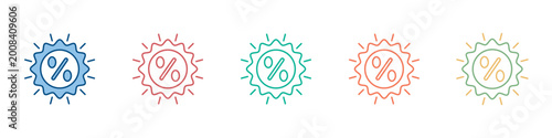 Discount Icon Set Multiple Style Collection