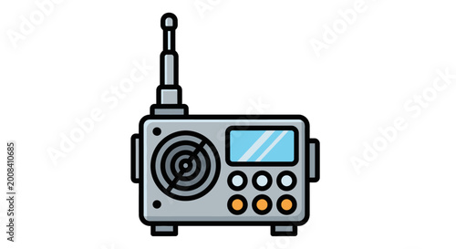 Vintage radio illustration isolated on white background for communication